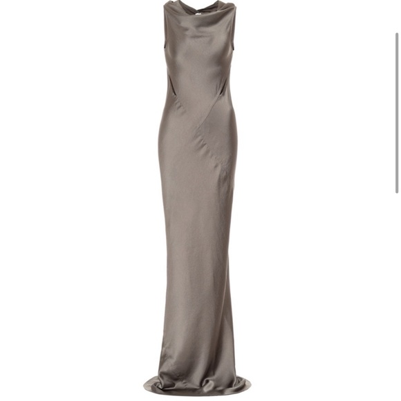 chinese dress ladies Rick Owens // Black Draped Front Long Sleeve Maxi Dress  VSP Consignment